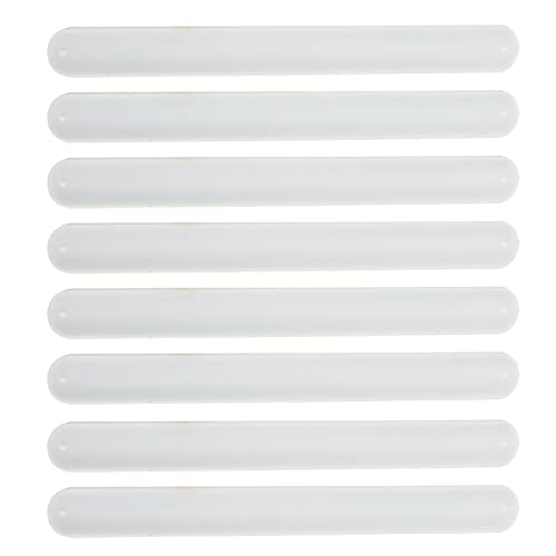 STOBOK 12Pcs Slap Bracelets White Bulk Blank DIY Snap Bands Silicone Soft Wristband for School Craft Projects, DIY Painting, Birthday Party Favors