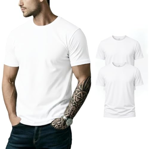 Image of Men's Cotton Crew Neck T-Shirt | 100% Cotton | Regular Fit | Soft & Breathable | Everyday Casual Wear
