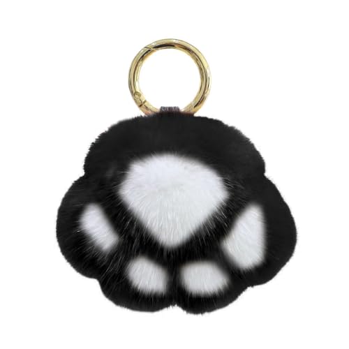 Image of AMOR SPES Cute Pets Plush Dogs Cats Paw Key Ring Bag Decor Key Chain Decor Gifts for Family Friends (D)