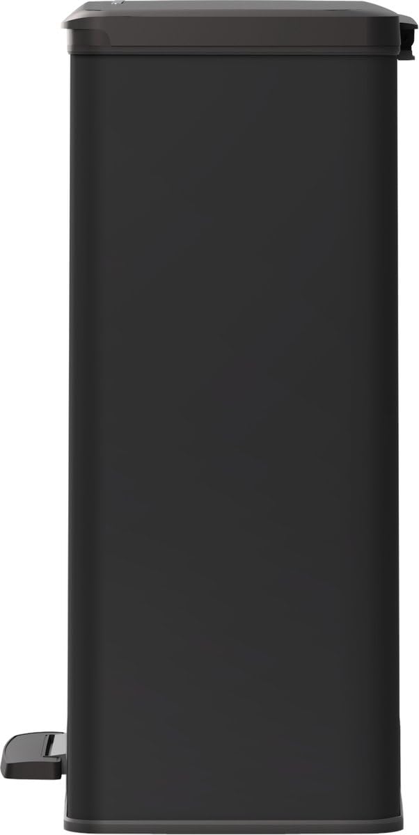 Curver Decobin Mülleimer 65L Rechteckig - Pedaleimer mit Soft-Close Mechanismus und Geruchsdichtem Deckel - Recycling Abfalleimer aus Kunststoff für Küche - Schwarz
