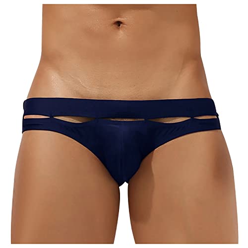 Ctreela Personalized Bikini Undies for Men Low Rise Sexy Cut Out Briefs Micro Bikinis Swim Briefs Hollow Out Underwear