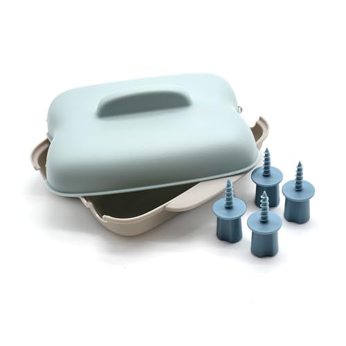 EDHUUJSI 食品グレードのとうもろこし用皿。寮の電子レンジ蒸し器用取り外し可能な蒸しとうもろこしボックス。お手入れ簡単。ねじ式ニードルバックル。, スカイブルー