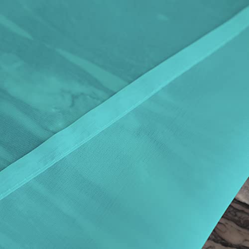 Image of Window Lake Blue Sheer Curtains 84 Inches Long 2 Panels Sheer Curtain Basic Rod Pocket Panel for Bedroom Children Living Room Yard Kitchen (Lake Blue, 52 inch W x 84 inch L | 2 pcs)