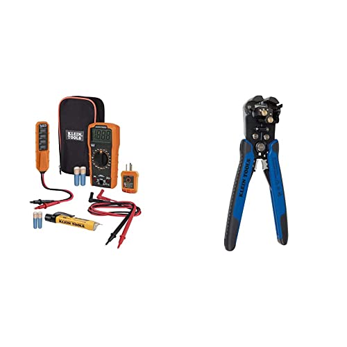 Digital Multimeter Electrical Test Kit & 11061 Wire Stripper / Wire Cutter for Solid and Stranded AWG Wire, Heavy Duty Kleins are Self Adjusting