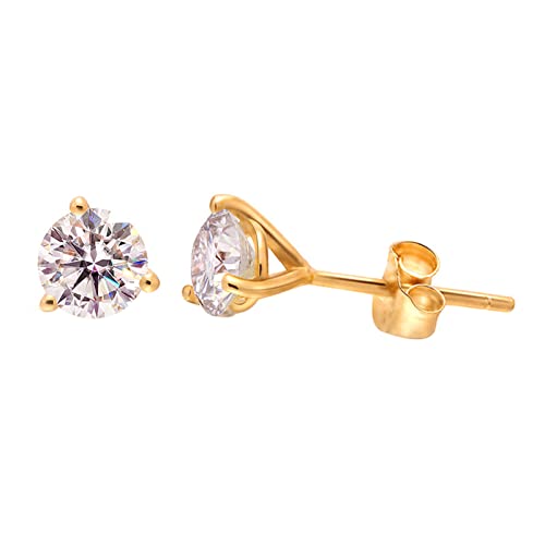 Boucles d'oreilles moissanite 0,6ct clous anti-allergie métal femme