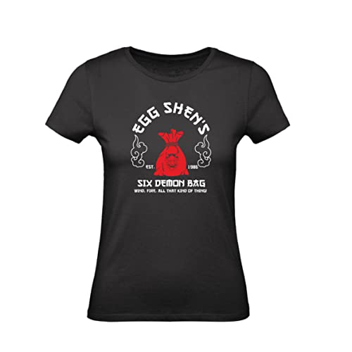  T-Shirt Donna Cotone Basic Super vestibilità Top qualità - Egg Shen\'s 6 Demon Bag - Divertente Humor Made in Italy (XL,Nera)