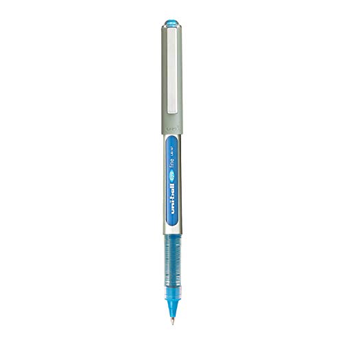 Uniball Eye UB157 0.7 mm Roller Ball Pens, Light Blue Ink, Pack of 6
