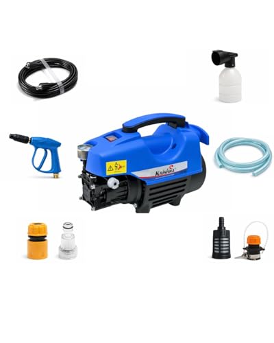 Image of Krishna KR-H1 High Pressure Washer 1800W | 160 Bar | 10L /min | Induction Motor | Electric Jet Cleaner for Car | Home | Patio | Garden | Driveway | Complete Accessory Kit | Portable Design