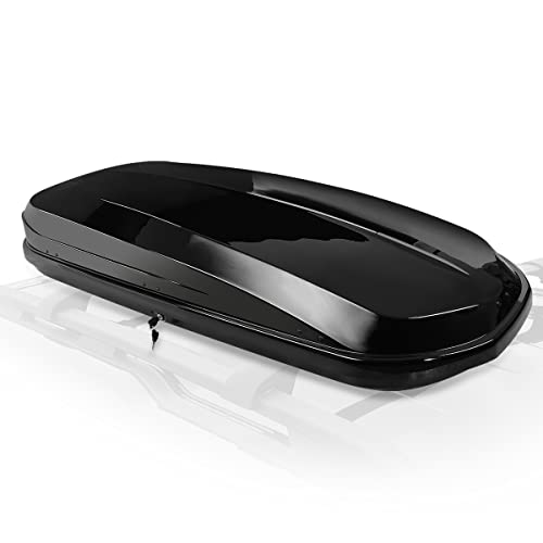 Image of Auto Dynasty Hard Shell Roof Top Mount Car Storage Travel Luggage Box Cargo Carrier with Security Keys, 78 (L) x 31 (W) x 15 (H) Inches, Capacity 110 Pounds, 17 Cubic Feet (Tool-Free Install), Glossy