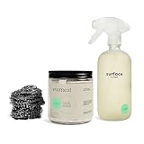 Everneat Oven Cleaning Kit: Natural Oven Cleaner and Kitchen Cleaner | Heavy Duty | Grill, Stovetop, Rack | Fume-free | Non-toxic | Safe to Clean All Ovens (Unscented) | Refillable Glass Jar & Bottle