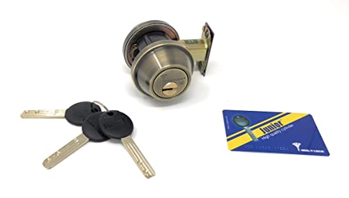 Mul-T-Lock Cronus High Security Grade 2 Single Cylinder Dead-Bolt W/Thumb Turn 2-3/8 Or 2-3/4 Adjustable Backset For Commercial And Residential Metal Or Wood Doors (Antique Brass) #TOP1