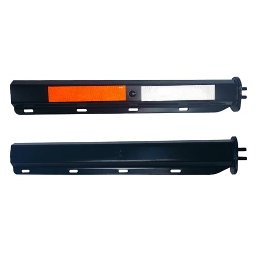 Image of 2 Pack Straight Mudflap Hangers Brackets Mud Flap Holder Mounting Kit 30 inch Length Spring Loaded with Reflective Tapes fit for 1-1 /8 inch Bolt Spacing Semi Trucks, Black