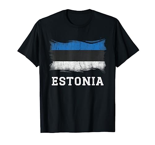 Camisa retro de la bandera de Estonia Grunge Grunge Grunge Camiseta