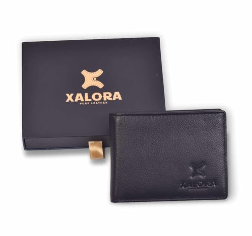 XALORA Men's RFID Blocking Wallet – 100% Pure Leather, Slim Bifold with 13 Card Slots, 1 ID Windows, 1 Cash Compartment & Reinforced Stitching – Premium Gift for Him
