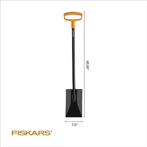 Fiskars Square Garden Spade Shovel - Steel Flat Shovel with 48" D-Handle - Heavy Duty Garden Tool for Digging, Lawn Edging, and Weed Removal - Black/Orange Fiskars Square Garden Spade Shovel - Steel Flat Shovel with 48" D-Handle - Heavy Duty Garden Tool for Digging, Lawn Edging, and Weed Removal - Black/Orange
