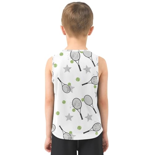 J JOYSAY Cartoon Tennis Star Boys Tank Top Sleeveless Muscle Shirts Quick Dry Sport Workout Active Kids T-Shirts 3-15T3