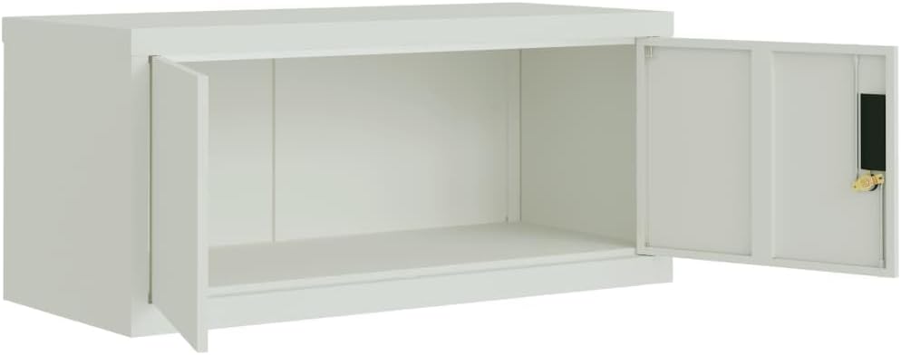 File Cabinet Light Grey Powder-Coated Steel Durable Storage Locker 35.4 x 15.7 x 43.3 in Locking Storage Cabinet for Office Home Use Vertical Locker