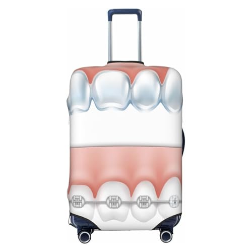 Tooth Metal Dentist Luggage Cover for Suitcase, Suitcase Cover Protector Fit 18-21 Inch Luggage Travel Accessories, S