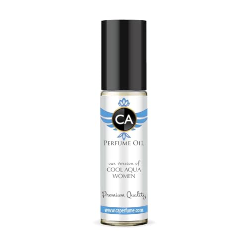 CA Perfume Impression of Cool Aqua Women Fragrance Oil Aromatic Aquatic Scent Long Lasting Perfumes for Women Travel Size TSA Ready Mini Parfum Body Oil Roll-on 0.33 Fl Oz 10ml