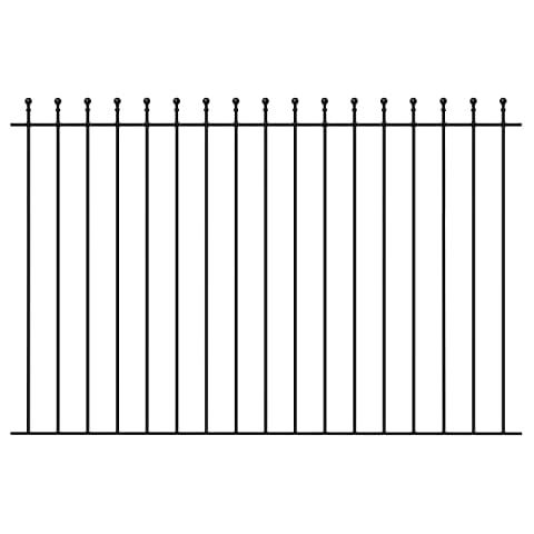 Manor Ball Top Garden Fencing Panel 1830mm (6ft) GAP x 1220mm High Galvanised wrought iron metal fence railing MAZP02 Cover