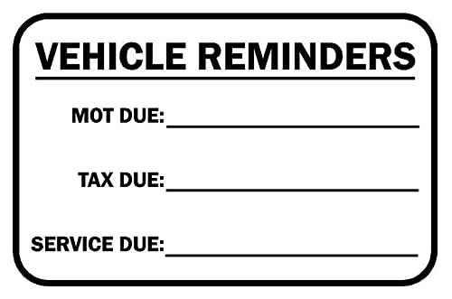Vehicle service, mot and tax due date labels 60mm x 40mm - Self adhesive stickers (400)