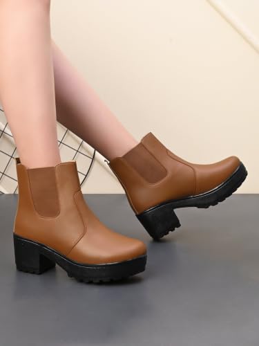 Image of XE Looks Attractive,Comfortable & Stylish Casual High Block Heel Boot For Women Ankle Length Design