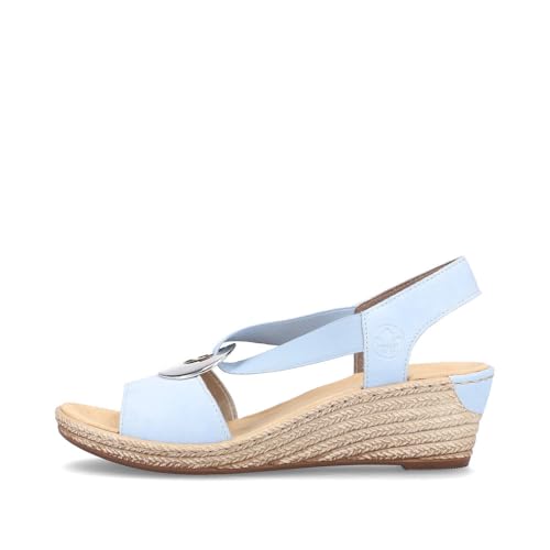 Image of Rieker 624H6 Fanni Women's Wedge Sandals - Lightweight, Comfortable and Supportive - Slip On Sandals with Cushioned Insole and High Wedge for Everyday Stylish Wear