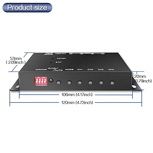 Processeur surveillance vidéo mobile 4 canaux avec télécommande et miroir image