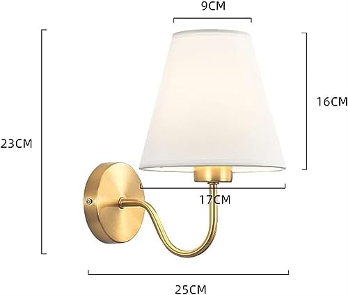 Lámpara de pared para dormitorio E27 estilo retro rústico con pantalla textil 5