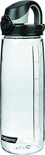 Nalgene OTF On The Fly Bottle - Clear/Black, 700ml /0.7L Reusable Eco Friendly Everyday Water Liquid Juice Vessel Flask Container Storage Gym Desk Office Cycling Cycle Bicycle Biking Bike Hydration Hydrate Tritan Hiking Hike BPA Free Leakproof