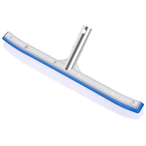 Pool Brush Head, 17' Heavy Duty Pool Brush, Nylon Bristles, Curved Edge for Cleaning Walls, Tiles...