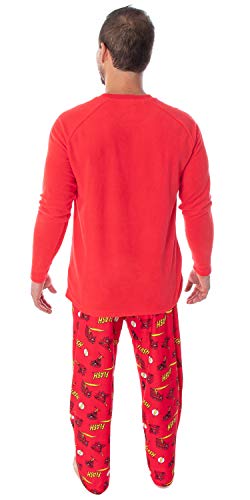 DC Comics Men's The Flash Superhero Fleece Long Sleeve Raglan Shirt And Pant 2 Piece Adult Pajama Set4