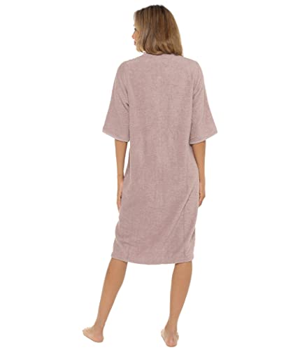 Ladies Undercover Zip Towelling Robe LN728 Mink 10-12 - 6