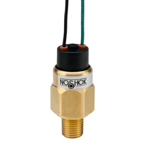 NOSHOK Mechanical Pressure Switch, 50-150 PSIG Range, 1/8 NPT Male, Brass Housing, SPST Normally Open
