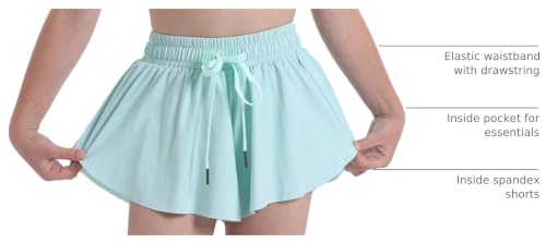 Image of Flowy Shorts for Teen Girls Athletic Running Youth Butterfly Shorts