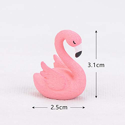 10 Pcs Miniature Flamingo Figurine Easter Cupcake Toppers, Mini Flamingo Cake Decorations For Flamingo Party Bridal Wedding Fairy Garden Decor #TOP3