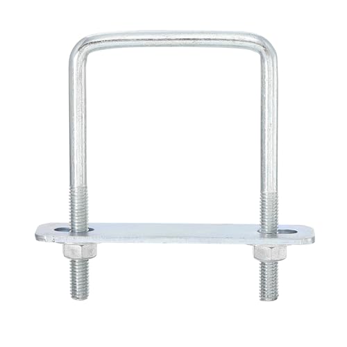 Image of uxcell Square U-Bolts, 8 Sets 50mm Inner Width 80mm Length M6 Zinc-Plated Carbon Steel U Clamp Bolt with Nuts and Plates, for Boat Trailer