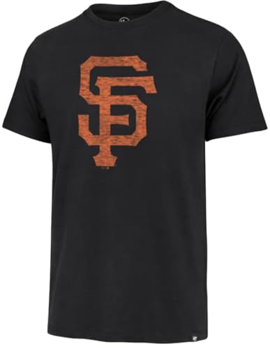 Image of 47 Brand MLB Men's Team Color Distressed Imprint Primary Logo Short Sleeve Baseball T-Shirt