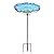MUMTOP 26 Inch Height Glass Birdbath Birdfeeder with Metal Stake Garden Outdoor Blue