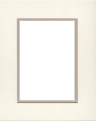 Pack of (2) 16x20 Double Acid Free White Core Picture Mats Cut for 11x14 Pictures in Cream and Light Tan