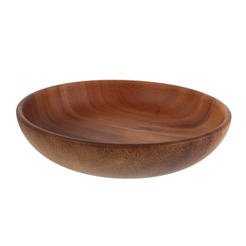 Amosfun Madera para Servir Ensaladera de Acacia Natural Decorativo para Ensaladas y Aperitivos para Reuniones Familiares