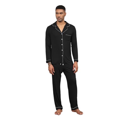 Pyjama homme ensemble décontracté 2 pièces coton léger doux - 2