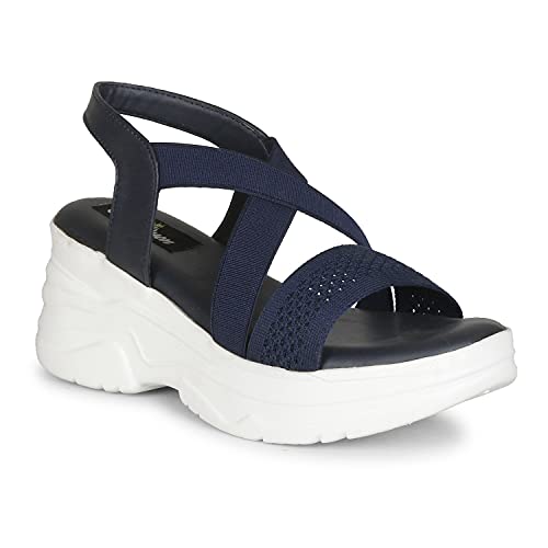 Image of Stylish Girl's High Heel Criss Cross Chunky Sole Casual Fashion Wedges Sandal For Women /Girls Ankle Strep Sandal