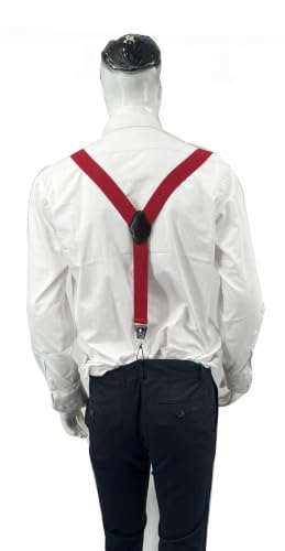 Image of Mens Suspenders with 3 Swivel Hooks Belt Loops 1.4 Inch Wide Heavy Duty Adjustable Braces