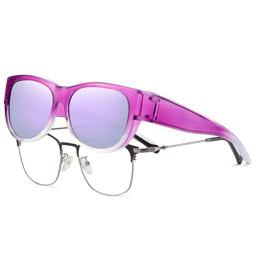 Image of HAOLOTA Sunglasses that Fit-Over Glasses Women Polarized, Trendy Cat Eye Sunglasses Wear Over Glasses, UV Protection