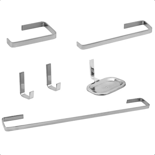 Kit Acessórios para Banheiro com 6 Peças Quadradas,