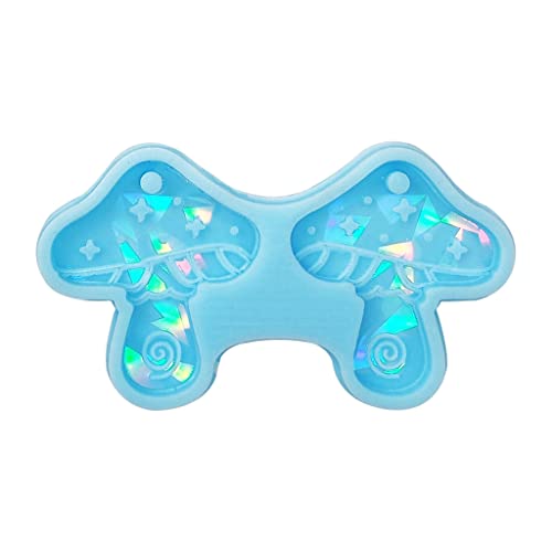 Holographic Mushroom Resin Mold Silicone Earrings Pendant Mold for Resin Casting