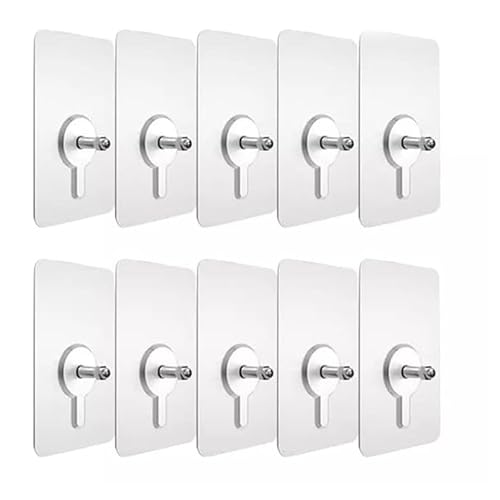 Image of Boniry Hooks for Wall Without Drilling, Self Adhesive Nail Hooks for Hanging Strong, Durable & Easy-to-Install Wall Hooks for Home & Office - No Tools Required, (10, Nail Hook)