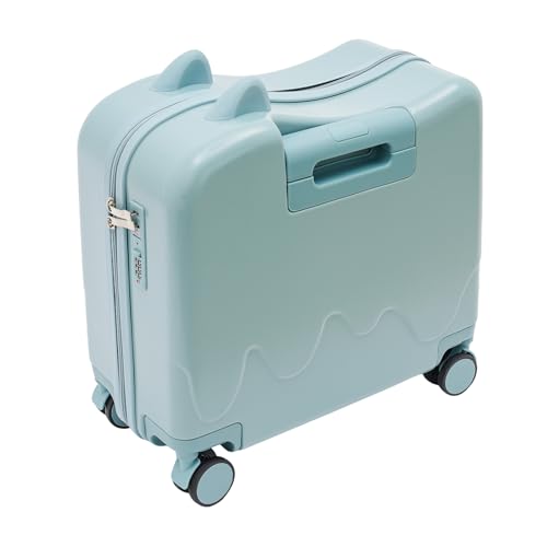 18 Inch Kids Luggage, Portable Kids Ride-on Luggage with Spinner Wheels Suitcase, Kids Ride-on Suitcase with Password Lock, Concave Curve Comfortable for Your Child, Ages for 4-10 Years Old