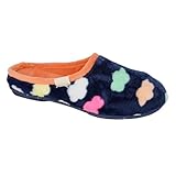 Design: nuvole. Sleepers Pantofole da donna Sheena con nuvole, Blu navy, 42 EU